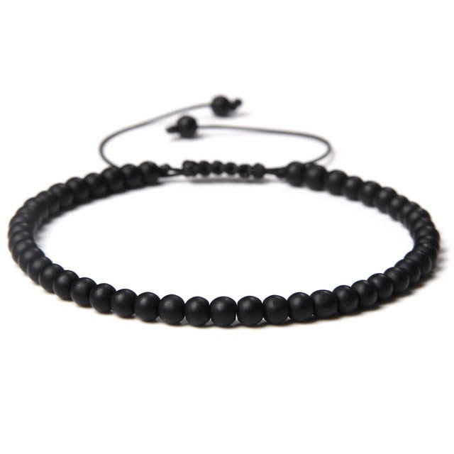 Adjustable 4mm Stone Natural Beads Bracelet Women’s Jewelry