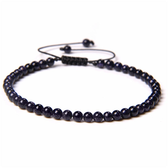 Adjustable 4mm Stone Natural Beads Bracelet Women’s Jewelry
