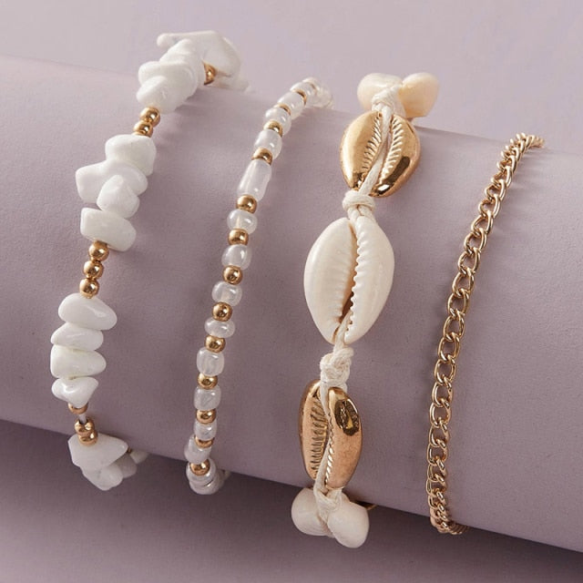 Bohemian Shell Beads Multilayer Anklet Bead Bracelet