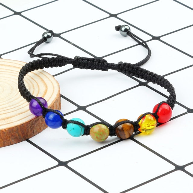 7 Chakra Healing Prayer Adjustable Bracelets for Unisex