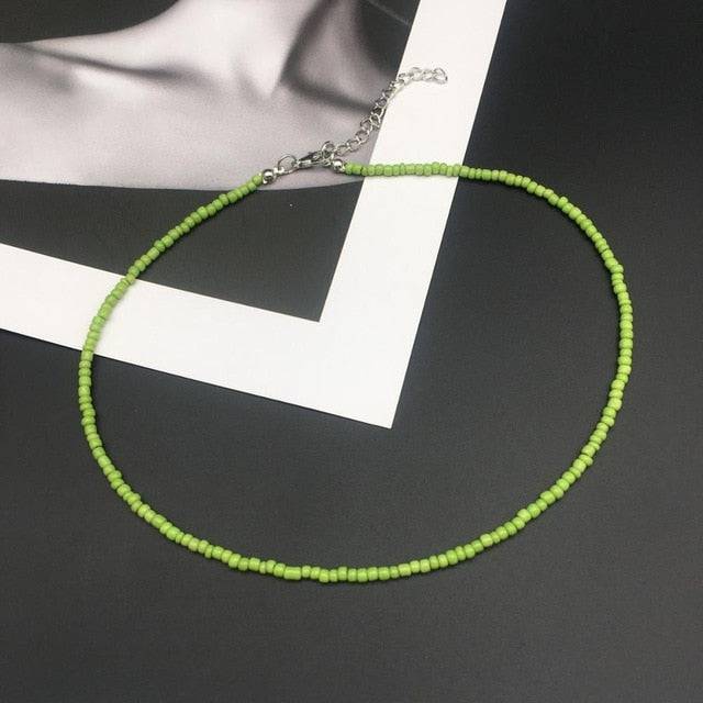 Simple Choker Seed Bead Fashion Jewelry Necklace