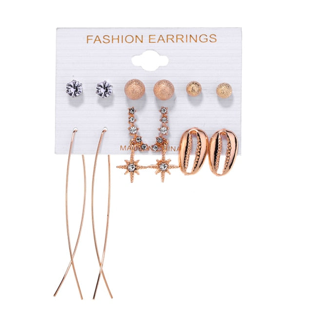 6 Pair/Set Big Circle Hoop Earring Jewellery