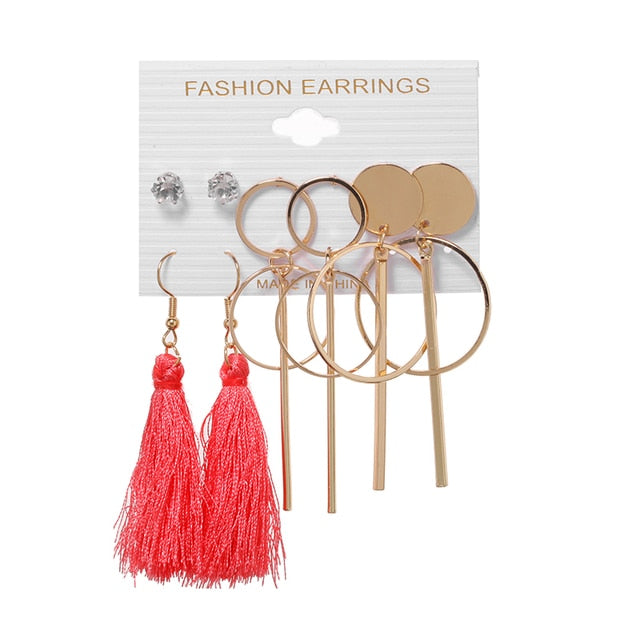 6 Pair/Set Big Circle Hoop Earring Jewellery