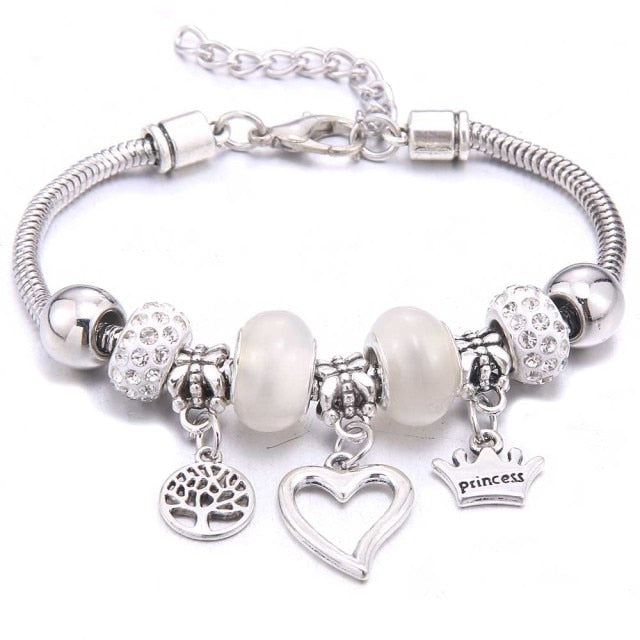 Cuff Bracelet,  Flowers, Butterfly Pendant, Romantic Fashion Women's Charm Bracelet.