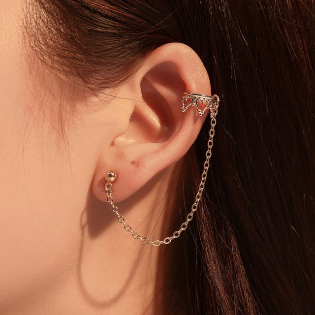 Simple Long Chain Rhinestone Drop Earrings