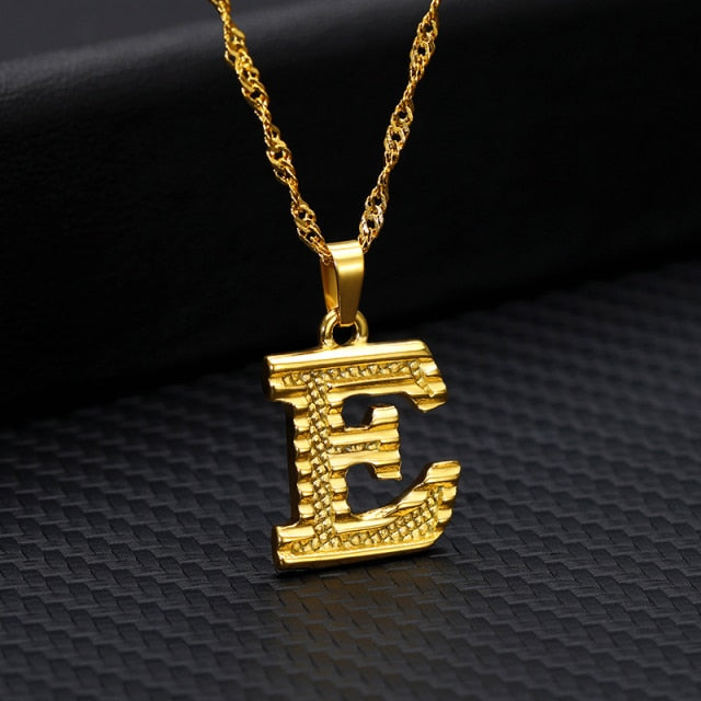 Capital Initial Letter Necklaces For Women Stainless Steel Gold A-Z Alphabet Pendant Necklace Birthday Jewelry Gift Bijoux Femme