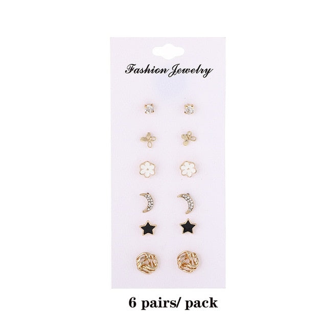 Shiny Wedding Stud Earring Set for Unisex- Multipack variant