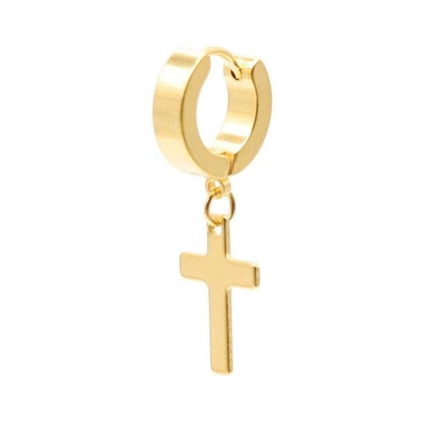 Fashion Stainless-steel Cross Piercing Punk Earrings