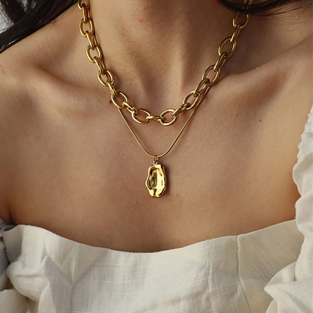 3-layerd Women Layered Chain Necklace for Women
