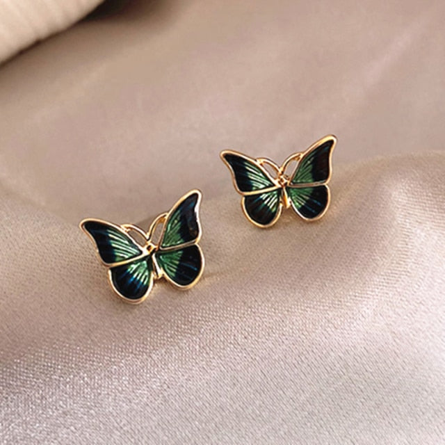 Korean Retro Asymmetrical Butterfly Imitation Drop Earring