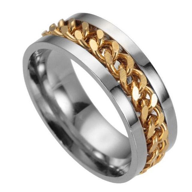 Men's Stainless Steel Rotatable Chain-style Ring