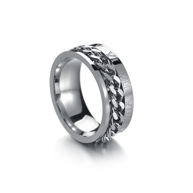 Men's Stainless Steel Rotatable Chain-style Ring