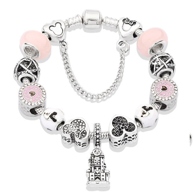 Classic Red Crystal Minnie Pendant Bracelet