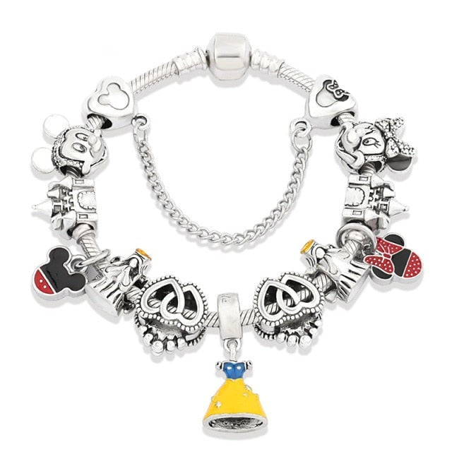 Classic Red Crystal Minnie Pendant Bracelet