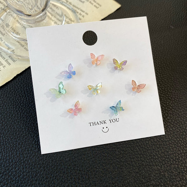 Colourful Fairy Daisy Butterfly Stud Earrings for Women