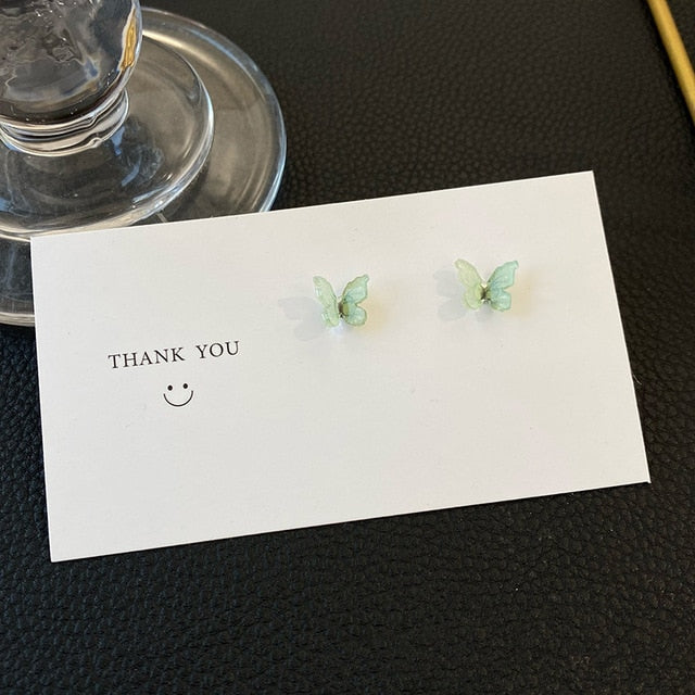 Colourful Fairy Daisy Butterfly Stud Earrings for Women