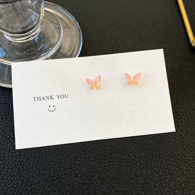 Colourful Fairy Daisy Butterfly Stud Earrings for Women