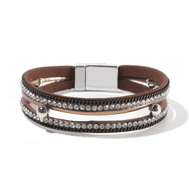 39 Style Handmade Genuine Leather Women's bracelet for women Charm Bracelet 2021 Wrap Bracelet