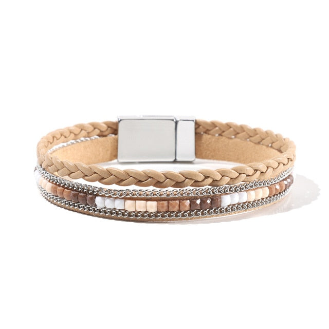 WYBU 39 Style Handmade Genuine Leather Women&#39;s bracelet for women Charm Bracelet 2021 Wrap Bracelet