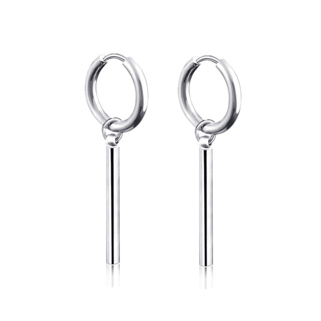 New Punk Stainless Steel Chain Hoop Earring- Unisex