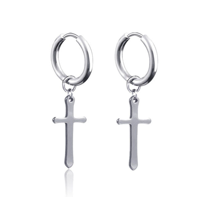 New Punk Stainless Steel Chain Hoop Earring- Unisex