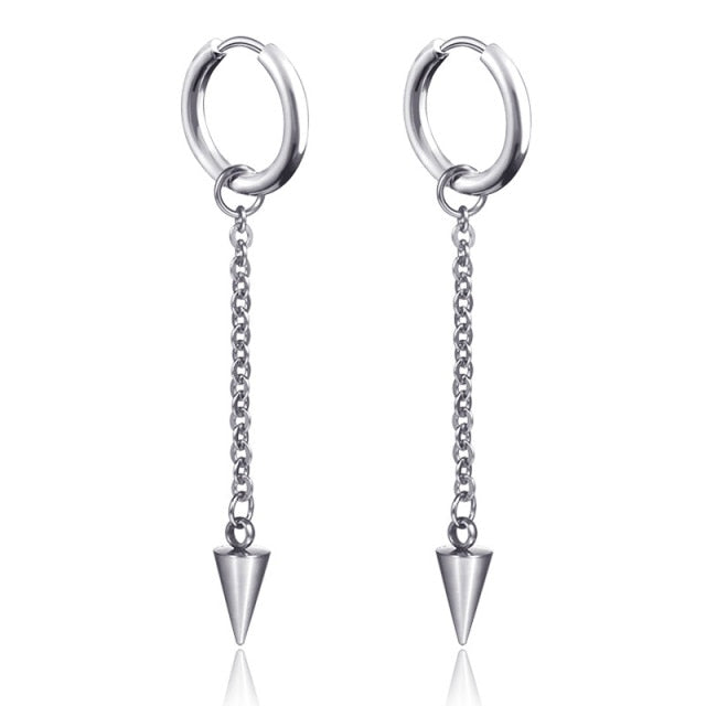 New Punk Stainless Steel Chain Hoop Earring- Unisex
