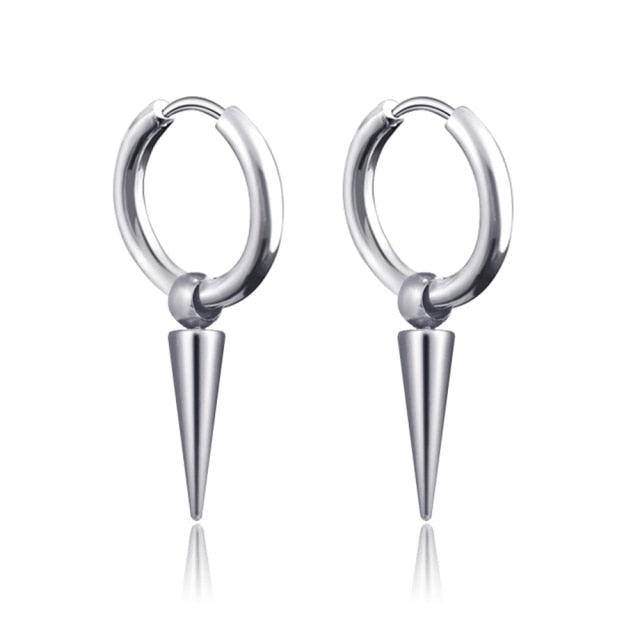 New Punk Stainless Steel Chain Hoop Earring- Unisex