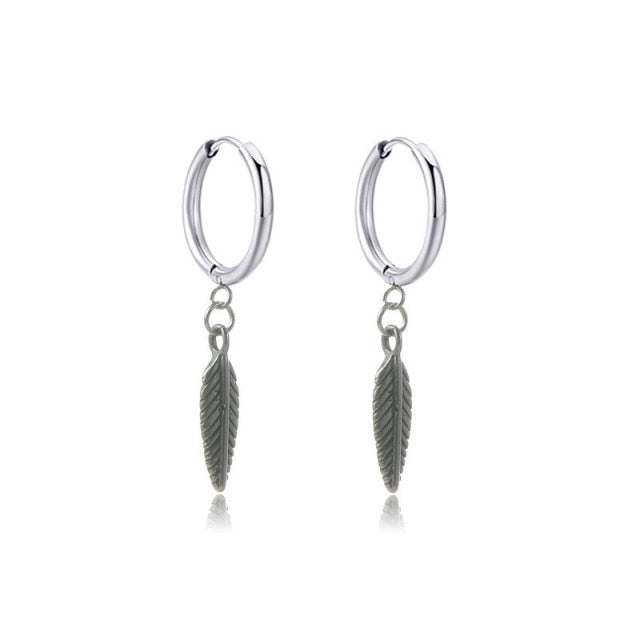 New Punk Stainless Steel Chain Hoop Earring- Unisex