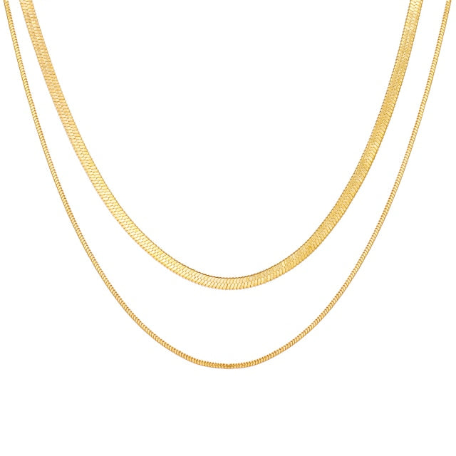 Thick Chain Toggle Clasp Gold and Silver-plated Mixed Linked Chain Necklace for Women