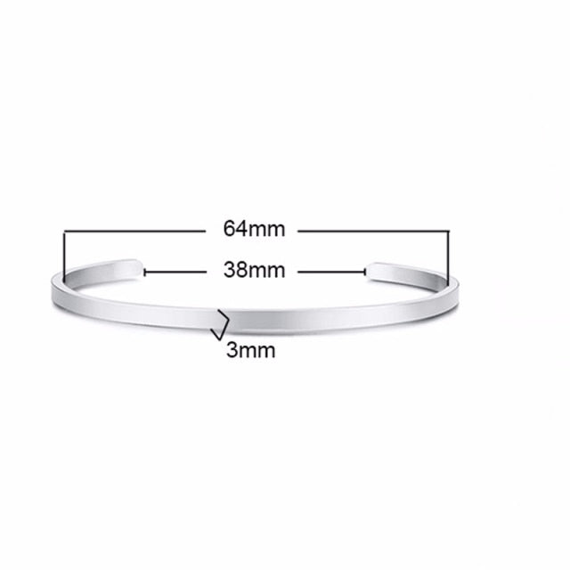 Unisex Casual 3mm to 16mm Flat Bangle Bracelet