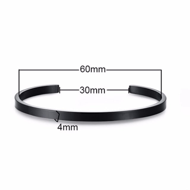 Unisex Casual 3mm to 16mm Flat Bangle Bracelet