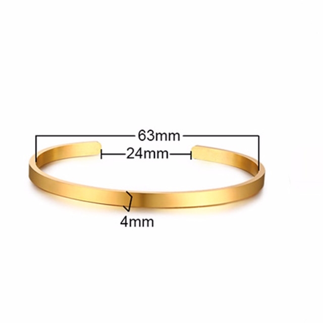 Unisex Casual 3mm to 16mm Flat Bangle Bracelet