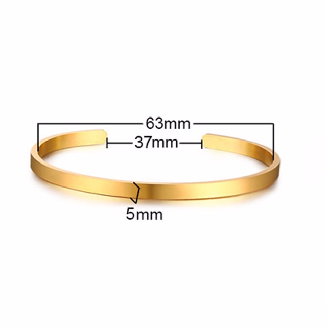 Unisex Casual 3mm to 16mm Flat Bangle Bracelet