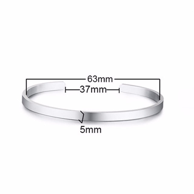 Unisex Casual 3mm to 16mm Flat Bangle Bracelet