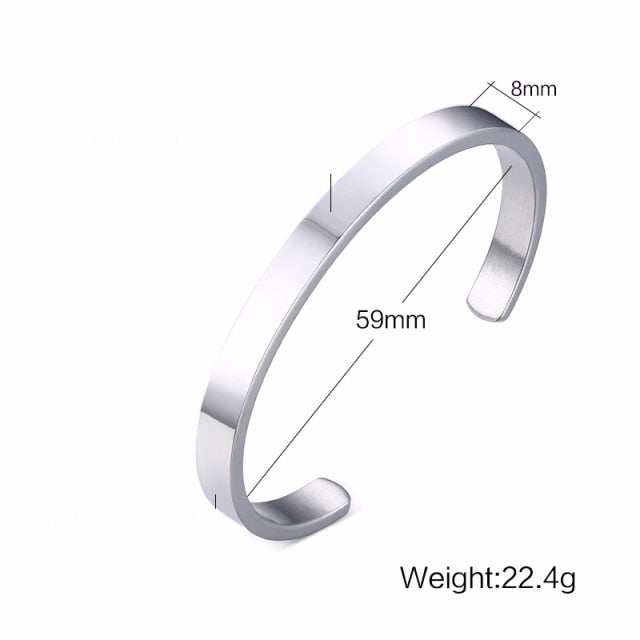 Unisex Casual 3mm to 16mm Flat Bangle Bracelet