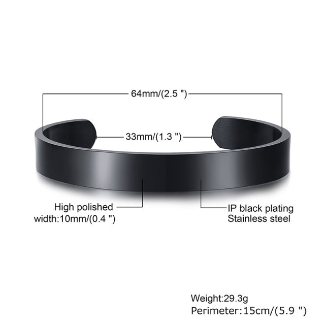 Unisex Casual 3mm to 16mm Flat Bangle Bracelet
