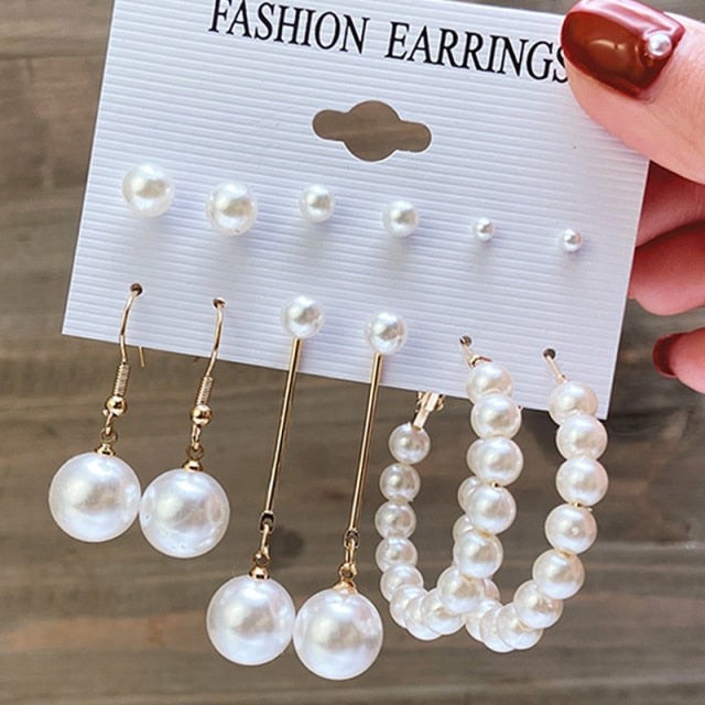 Vintage Geometric Gold Metal Earrings for Women