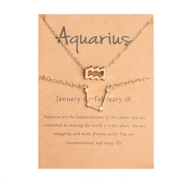 Elegant Zodiac sign 12 constellation Charm Necklace and Bracelet Range