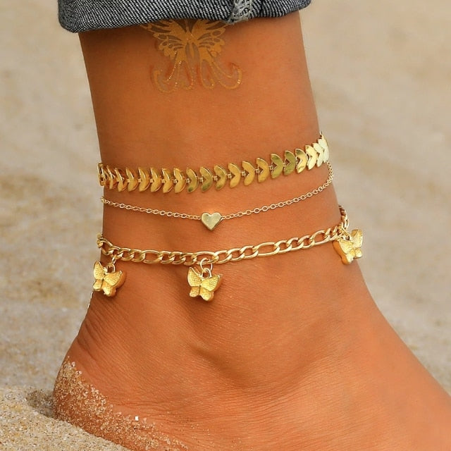 Bohemian Beach Chain Summer Anklet