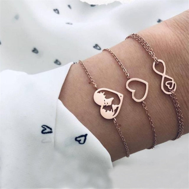 6 Pcs/Set Bohemian Vintage Silver Bracelets for Women