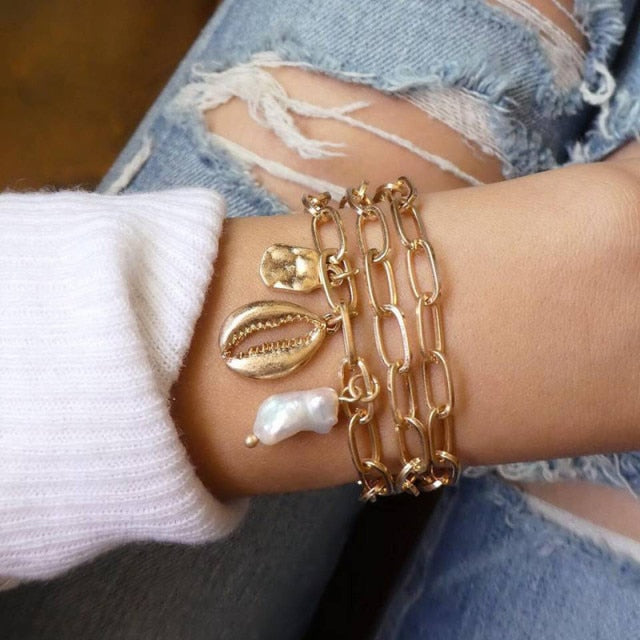 6 Pcs/Set Bohemian Vintage Silver Bracelets for Women