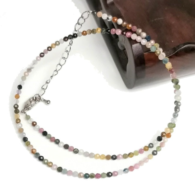 Natural 2/3mm Small Round Section Stone Necklace and Bracelets