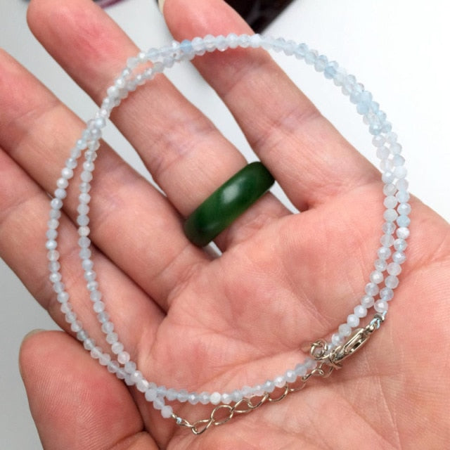 Natural 2/3mm Small Round Section Stone Necklace and Bracelets