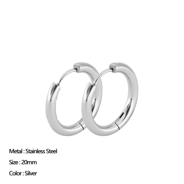 Classic Stainless-Steel Ear Buckle Trendy Hoop Earring