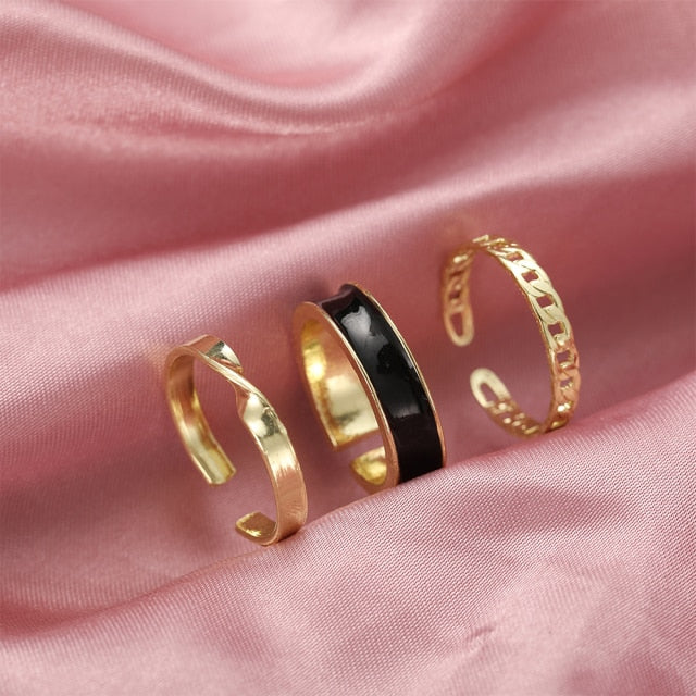 Vintage Nature Elements Retro Design Geometric Ring