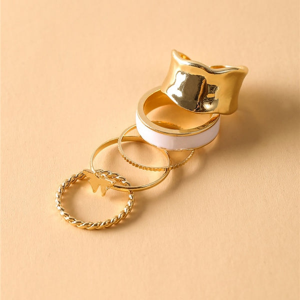 Vintage Nature Elements Retro Design Geometric Ring