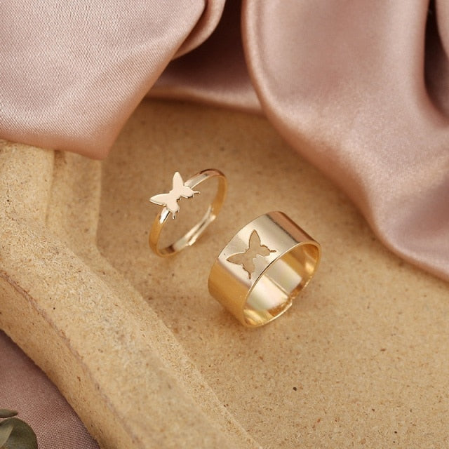 Fashion Silver Minimalist Butterfly Ring
