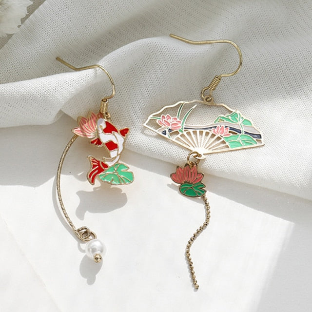 Korean Style Minimalist Floral Drop Earring for Women