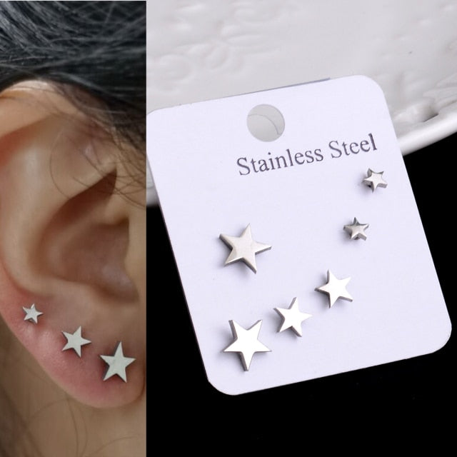 Stainless Steel Multivariant Cute Nature Stud Earrings for Women
