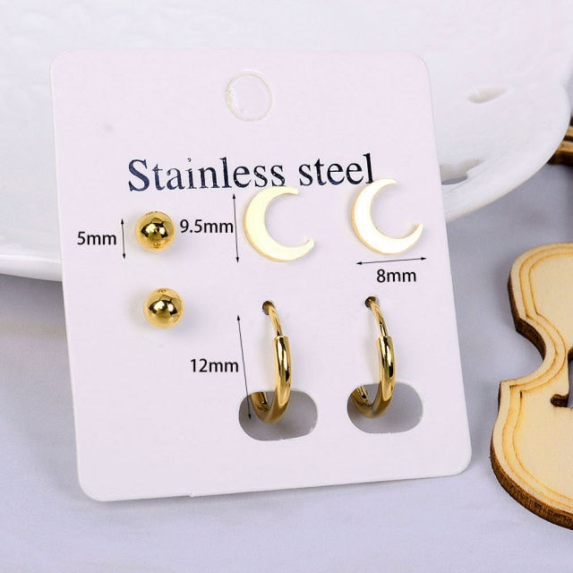 Stainless Steel Multivariant Cute Nature Stud Earrings for Women